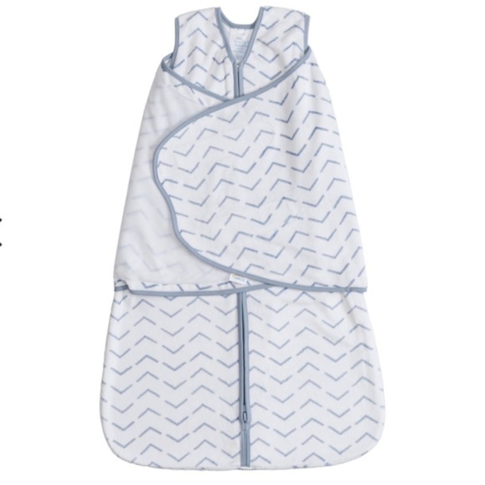 Halo Pottery Barn Kids Exclusive White and Blue sleepsack newborn fleece swaddle